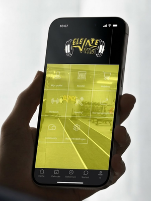 Elevate Gym App op telefoon